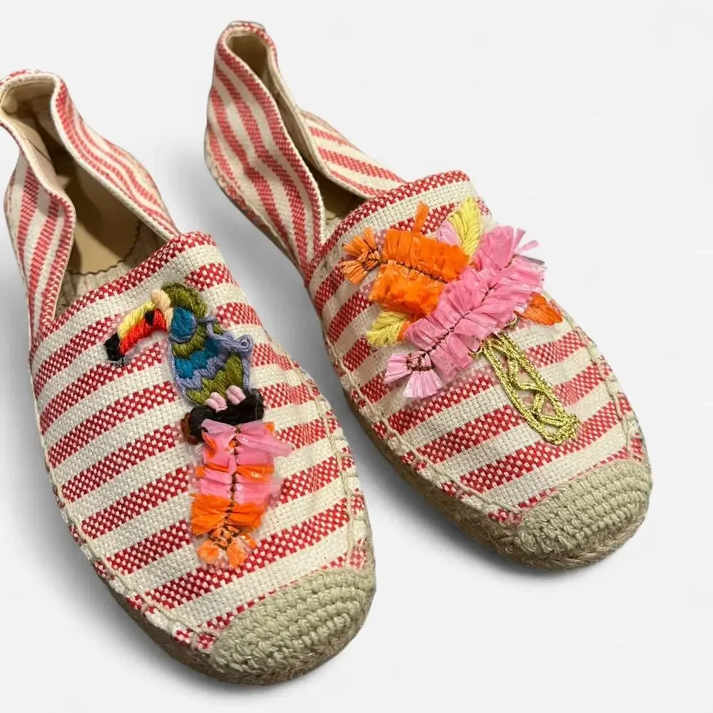 J.Crew Island Espadrilles with Embroidery + Stripes